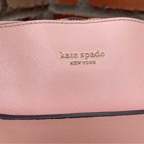 Kate Spade ♠️ Willow Page Crosshatch Leather Tote in 🌸Rosy Cheeks - Picture 3 of 13